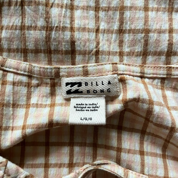 NWOT Billabong Plaid Mini Dress - Picture 3 of 6